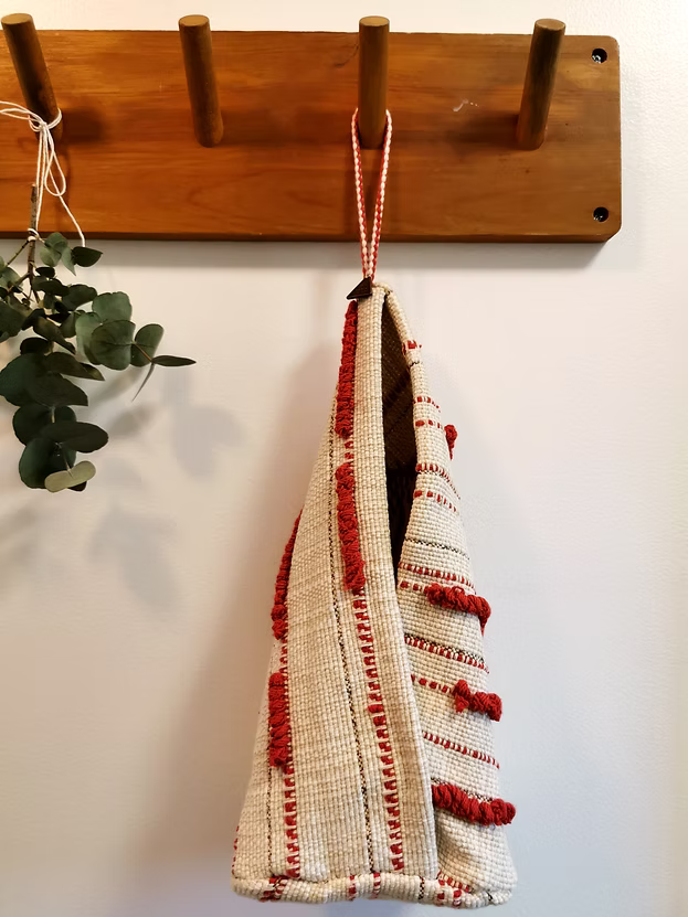 Panier sac suspendu ou à poser tissé main vide-poches