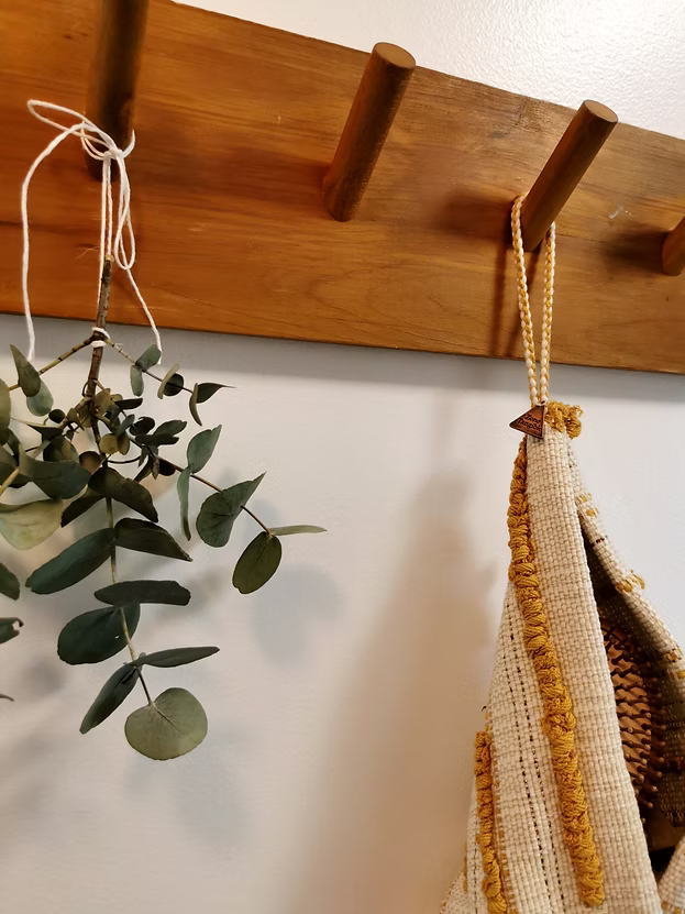 Panier sac suspendu ou à poser tissé main vide-poches