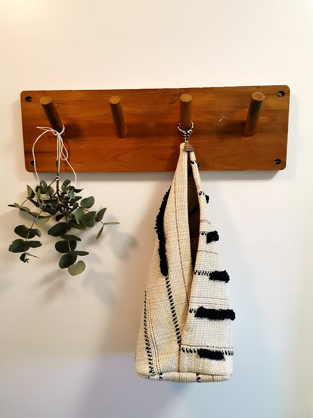 Panier sac suspendu ou à poser tissé main vide-poches