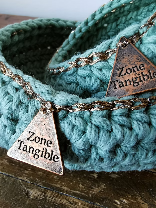 Ensemble de panier vide-poche au crochet en coton et accent cuivre