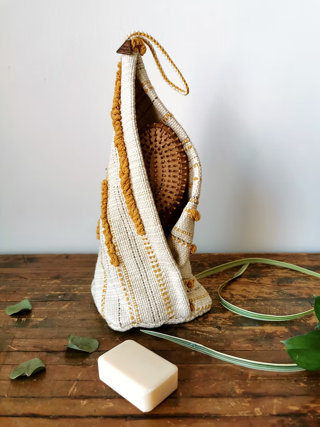 Panier sac suspendu ou à poser tissé main vide-poches