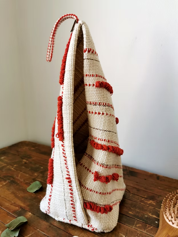 Panier sac suspendu ou à poser tissé main vide-poches